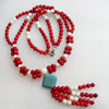 Coral Necklace, width:4mm, Length Approx:23.6-inch, Sold by Strand