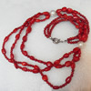 Coral Necklace, width:10mm, Length Approx:23.6-inch, Sold by Strand