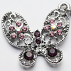 Zinc Alloy Charm/Pendant with Crystal, Nickel-free & Lead-free, A Grade Animal 29x25mm Hole:2mm, Sold by PC