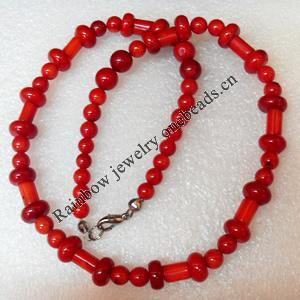 Coral Necklace, width:11mm, Length Approx:17.7-inch, Sold by Strand