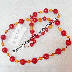 Coral Necklace, width:10mm, Length Approx:17.7-inch, Sold by Strand