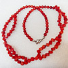 Coral Necklace, width:4mm, Length Approx:17.7-inch, Sold by Strand