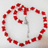 Coral Necklace, width:10mm, Length Approx:17.7-inch, Sold by Strand