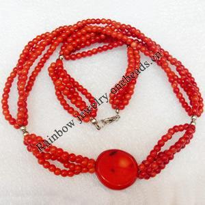 Coral Necklace, width:15mm, Length Approx:17.7-inch, Sold by Strand