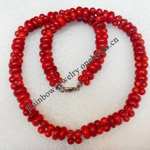 Coral Necklace, width:12mm, Length Approx:17.7-inch, Sold by Strand