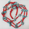 Coral Necklace, width:10mm, Length Approx:17.7-inch, Sold by Strand