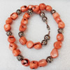 Coral Necklace, width:10mm, Length Approx:17.7-inch, Sold by Strand