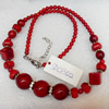 Coral Necklace, width:5mm, Length Approx:17.7-inch, Sold by Strand