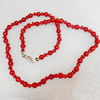 Coral Necklace, width:6mm, Length Approx:17.7-inch, Sold by Strand