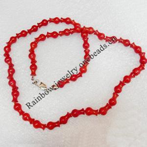 Coral Necklace, width:6mm, Length Approx:17.7-inch, Sold by Strand