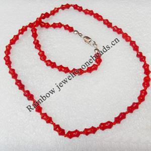 Coral Necklace, width:5mm, Length Approx:17.7-inch, Sold by Strand