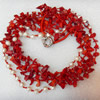 Coral Necklace, width:15mm, Length Approx:17.7-inch, Sold by Strand