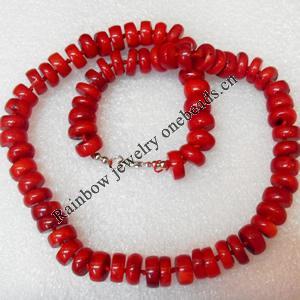 Coral Necklace, width:10mm, Length Approx:17.7-inch, Sold by Strand