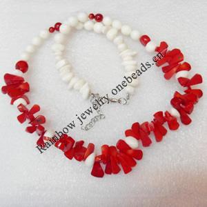 Coral Necklace, width:22mm, Length Approx:17.7-inch, Sold by Strand