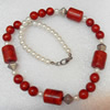 Coral Necklace, width:14mm, Length Approx:17.7-inch, Sold by Strand