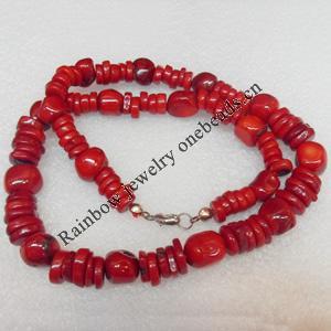 Coral Necklace, width:12mm, Length Approx:17.7-inch, Sold by Strand