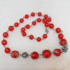 Coral Necklace, width:8mm, Length Approx:17.7-inch, Sold by Strand