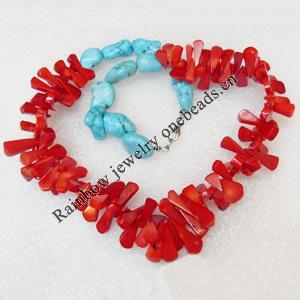 Coral Necklace, width:24mm, Length Approx:17.7-inch, Sold by Strand