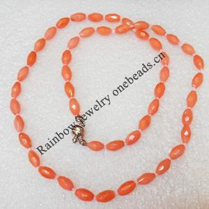 Coral Necklace, width:5mm, Length Approx:17.7-inch, Sold by Strand