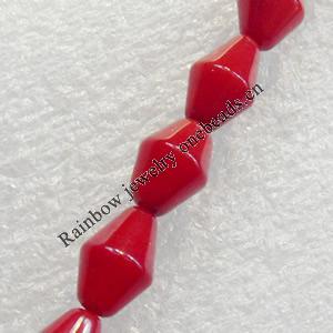 Coral Beads, Diamond, 8x12mm, Hole:Approx 1mm, Sold by KG