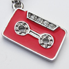 Zinc Alloy Enamel Charm/Pendant with Crystal, Nickel-free & Lead-free, A Grade Magnetic tape 25x22mm Hole:2mm, Sold by P