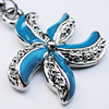 Zinc Alloy Enamel Pendants, Nickel-free & Lead-free, A Grade Flower 20x22mm Hole:2mm, Sold by PC