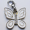 Zinc Alloy Enamel Charm/Pendant with Crystal, Nickel-free & Lead-free, A Grade Animail 20x20mm Hole:2mm, Sold by PC