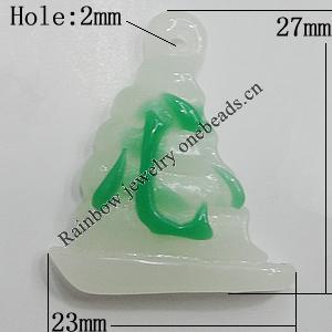 Resin Pendants, 27x23mm Hole:2mm, Sold by Bag
