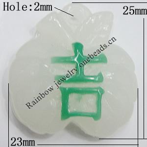 Resin Pendants, Apple 25x23mm Hole:2mm, Sold by Bag
