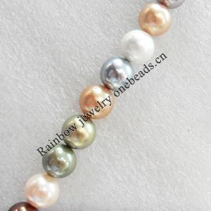 South Sea Shell Beads, A Grade, Round, 8mm, Hole:Approx 1mm, Sold per 16-inch Strand