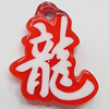 Resin Pendants, Dragon 28x26mm Hole:3mm, Sold by Bag