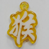 Resin Pendants, Monkey 34x23mm Hole:3mm, Sold by Bag