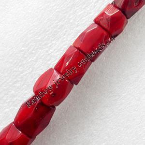 Corals Beads, A Grade, Faceted Drum, 14x19mm, Hole:Approx 1mm, Sold by KG