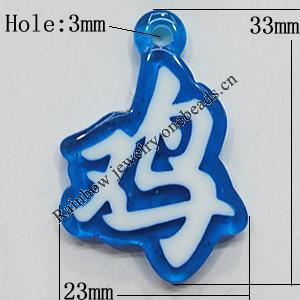 Resin Pendants, Chicken 33x23mm Hole:3mm, Sold by Bag