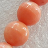 Corals Beads, Faceted Round, 5mm, Hole:Approx 1mm, Sold per 16-inch Strand