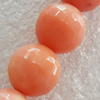 Corals Beads, Faceted Round, 8mm, Hole:Approx 1mm, Sold per 16-inch Strand