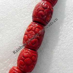 Corals Beads, Drum, 19x23mm, Hole:Approx 1mm, Sold by PC