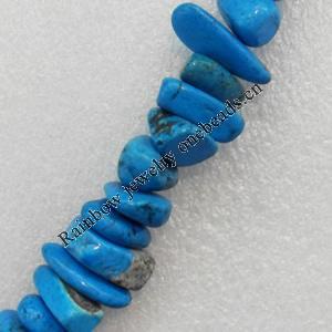 Turquoise Beads, Chips, 11-25mm, Hole:Approx 1mm, Sold per 16-inch Strand