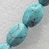 Turquoise Beads, Faceted Oval, 12x15mm, Hole:Approx 1mm, Sold per 16-inch Strand