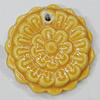 Ceramics Pendants, Flower 47mm Hole:3mm, Sold by PC