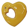 Ceramics Pendants, Heart 62x61mm Hole:2.5mm, Sold by PC