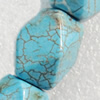 Turquoise Beads, Faceted Drum, 17x25mm, Hole:Approx 1mm, Sold by KG