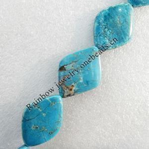 Turquoise Beads, Diamond, 26x35mm, Hole:Approx 1mm, Sold by KG