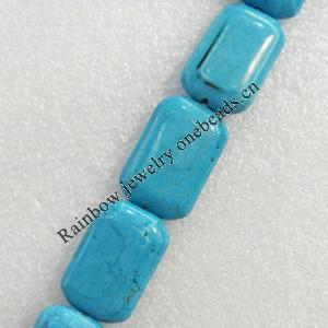 Turquoise Beads, Faceted Rectangle, 20x30mm, Hole:Approx 1mm, Sold by KG