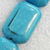 Turquoise Beads, Faceted Rectangle, 20x30mm, Hole:Approx 1mm, Sold by KG