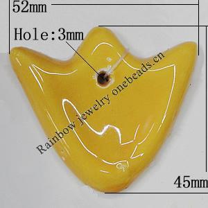 Ceramics Pendants, 45x52mm Hole:3mm, Sold by PC