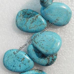 Turquoise Beads, Teardrop, 22x30mm, Hole:Approx 1mm, Sold by KG