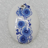 Ceramics Pendants, Flat Oval 28x21mm Hole:2.5mm, Sold by PC