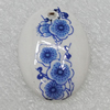 Ceramics Pendants, Flat Oval 28x21mm Hole:2.5mm, Sold by PC