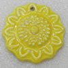 Ceramics Pendants, Flower 45mm Hole:3mm, Sold by PC